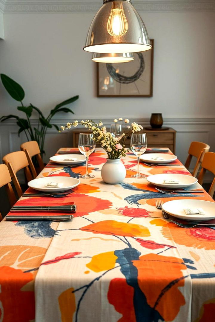 Artistic Table Runner Display - 21 Dining Room Table Decor Ideas