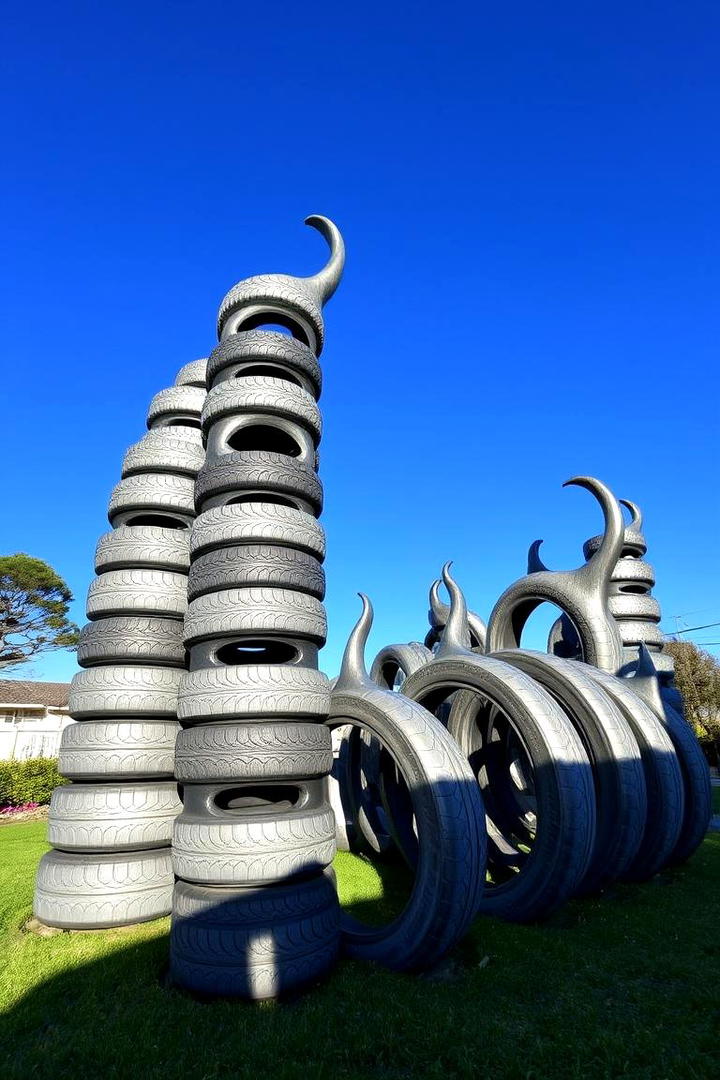 Artistic Tyre Sculptures - 21 Recycled Tyre Garden Art Ideas