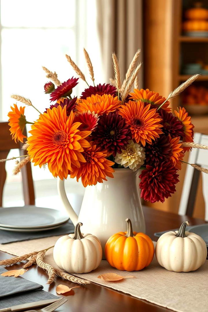 Autumn Floral Arrangement - 21 Thanksgiving Decor Ideas