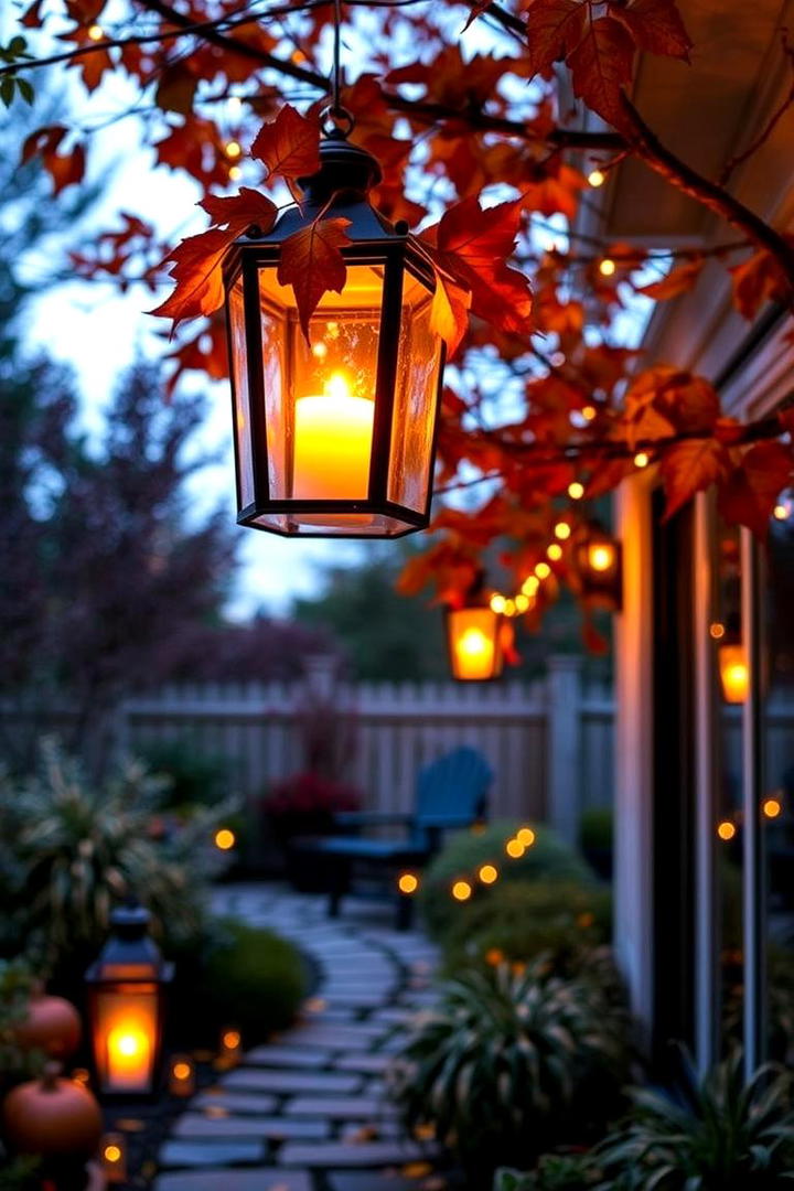 Autumn Lantern Accents - 21 fall outdoor decorating ideas