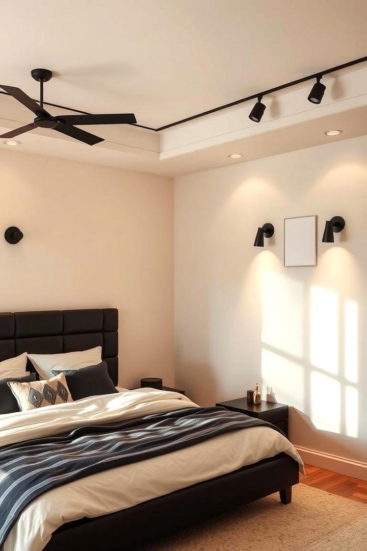 Balanced Lighting for Ambiance - 21 Cream and Black Bedroom Ideas