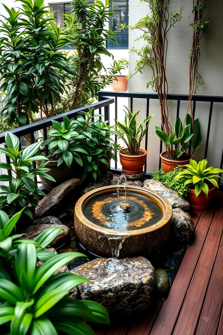 Balcony Water Feature - 21 Balcony Garden Ideas