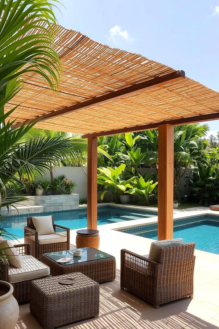 Bamboo Shade Roof - 17 Pool Shade Ideas