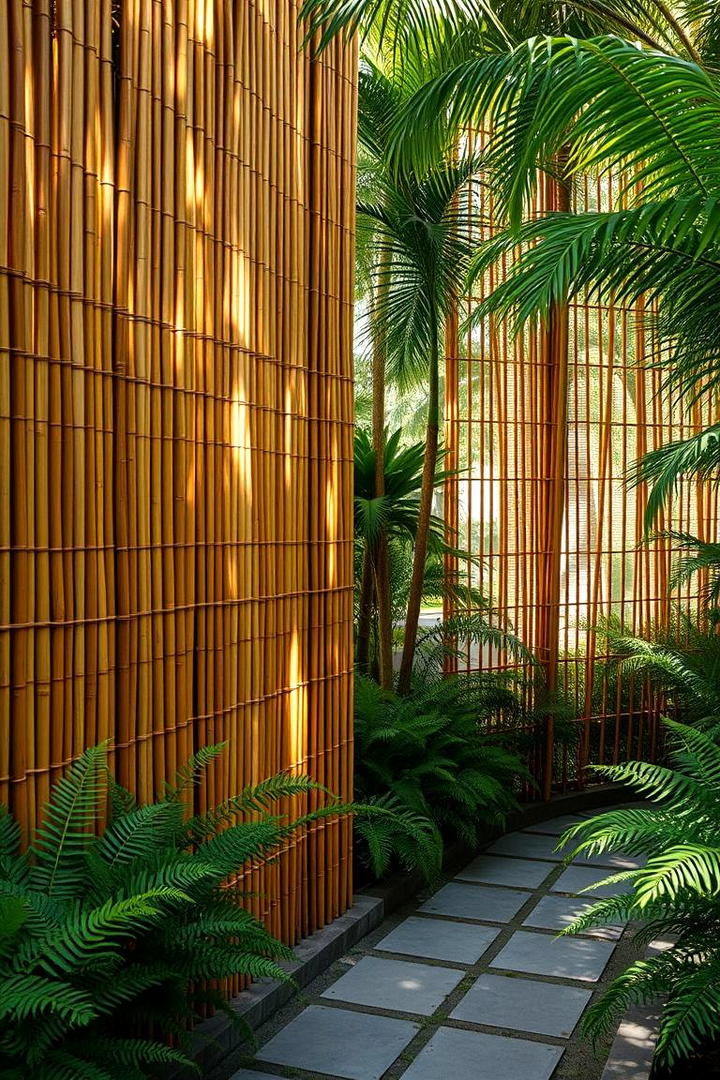 Bamboo Slat Privacy Screen - 30 Cheap Privacy Fence Ideas