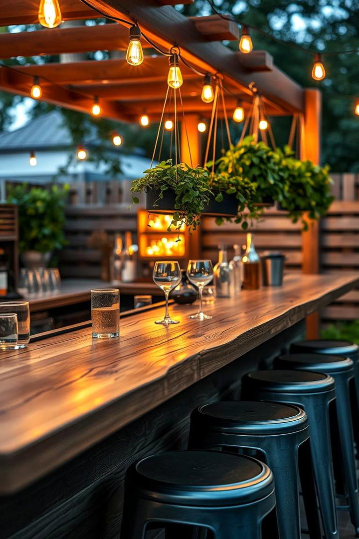 Bar Ambience with Warm Hues - 21 Patio String Light Ideas