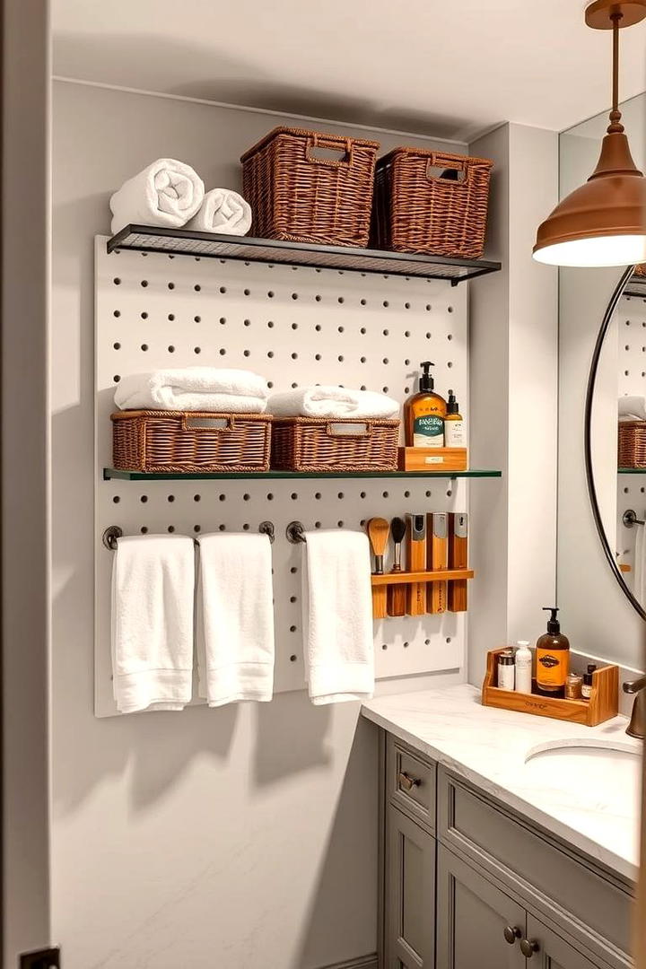 Bathroom Accessories Organizer - 30 Pegboard Ideas