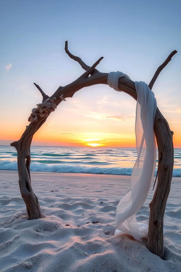 Beachfront Driftwood Wedding Arch - 21 Wedding Arch Ideas