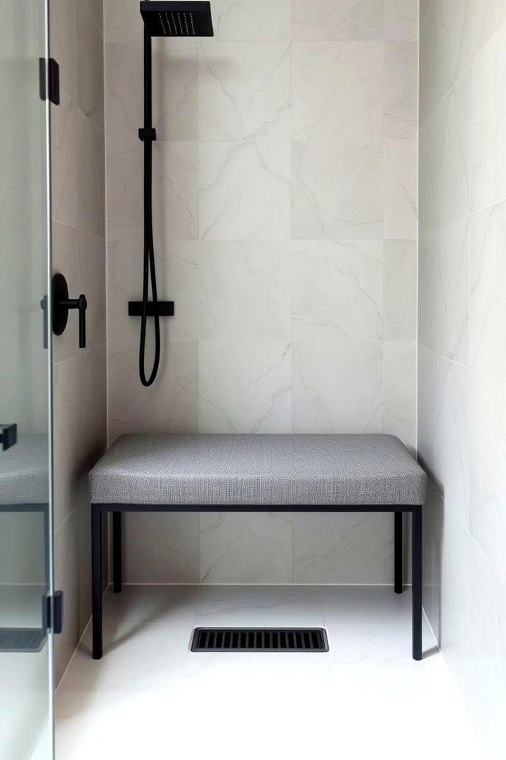 Bench with Backrest Support - 30 Shower Bench Ideas