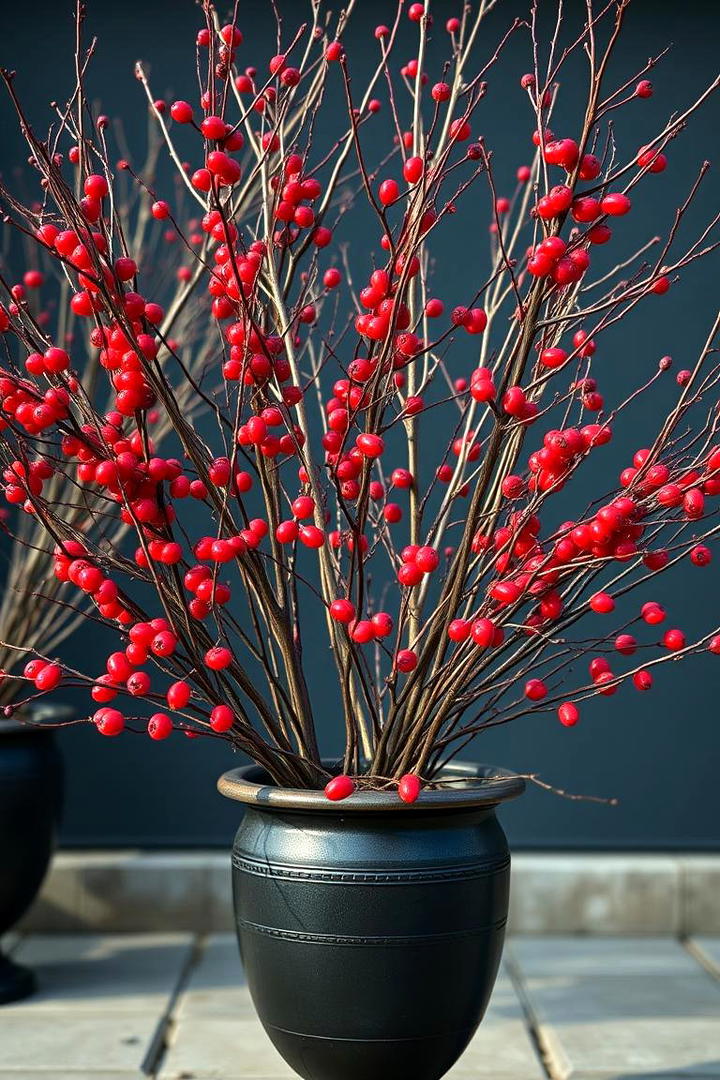 Berry and Branch Display - 30 Fall Mantel Decor Ideas