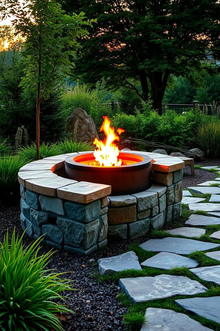 Beside the Garden Path Fire Pit - 30 Rustic Fire Pit Ideas