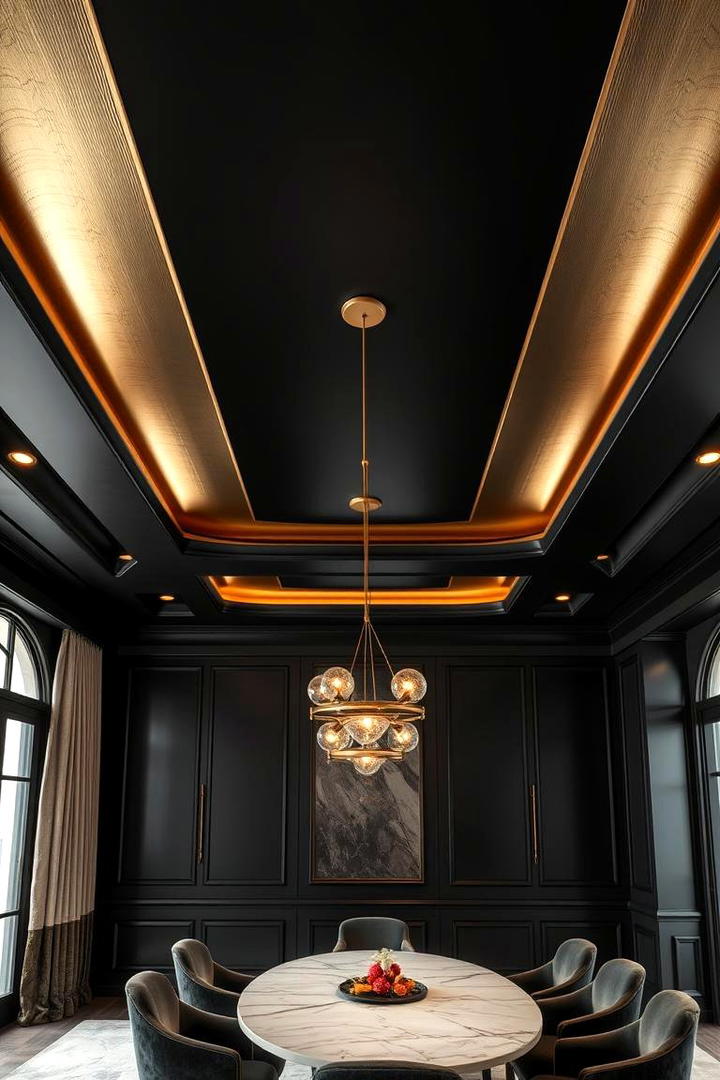 Black and Metallic Fusion - 30 black ceiling ideas