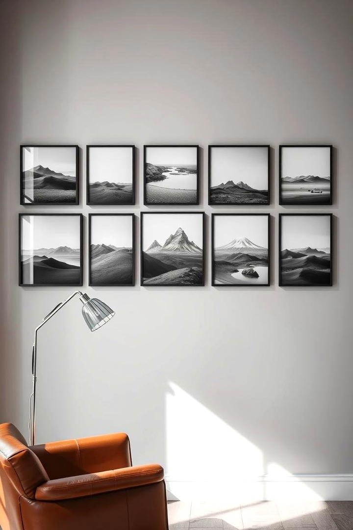 Black and White Photography Wall - 30 living room wall decor ideas