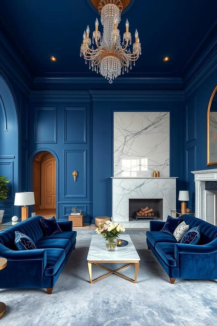 Blue Luxe Retreat - 21 Blue Living Room Ideas