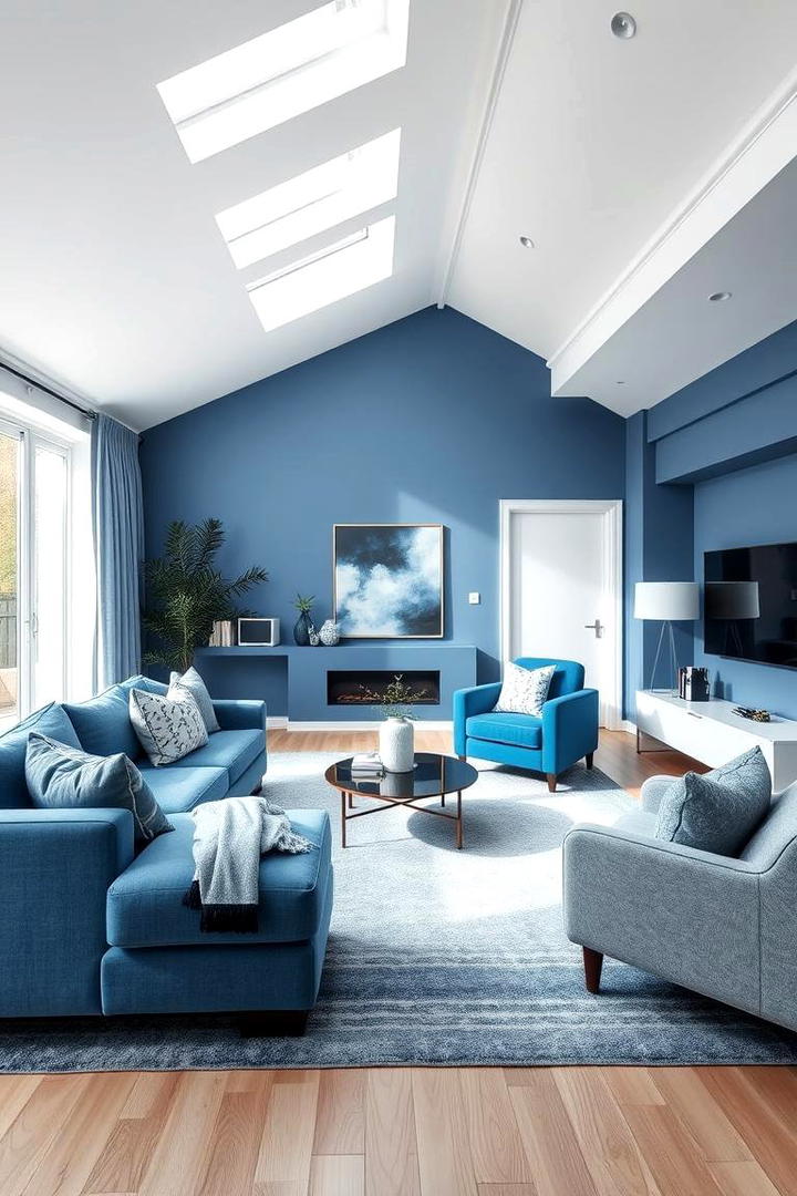 Blue Monochrome Magic - 21 Blue Living Room Ideas