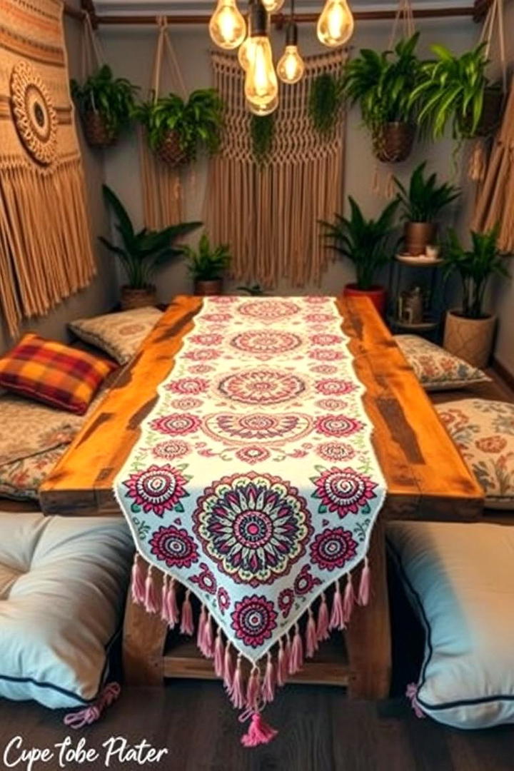 Bohemian Chic Table Runner - 21 Table Runner Ideas