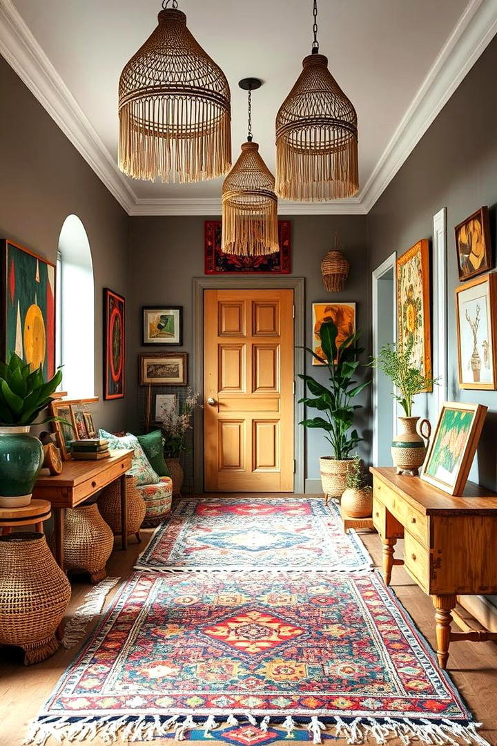 Bohemian Eclectic Foyer - 21 Entryway Ideas