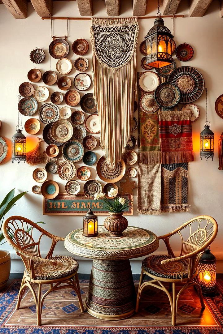 Bohemian Eclectic Vibes - 30 Dining Room Accent Wall Ideas