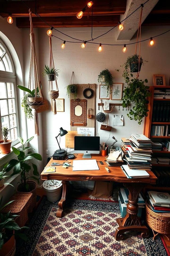 Bohemian Home Office Retreat - 21 Small Home Office Ideas