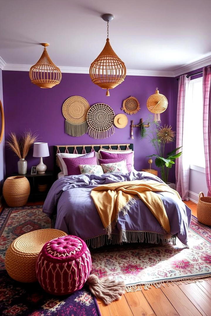 Bohemian Purple Bedroom - 17 Purple Bedroom Ideas