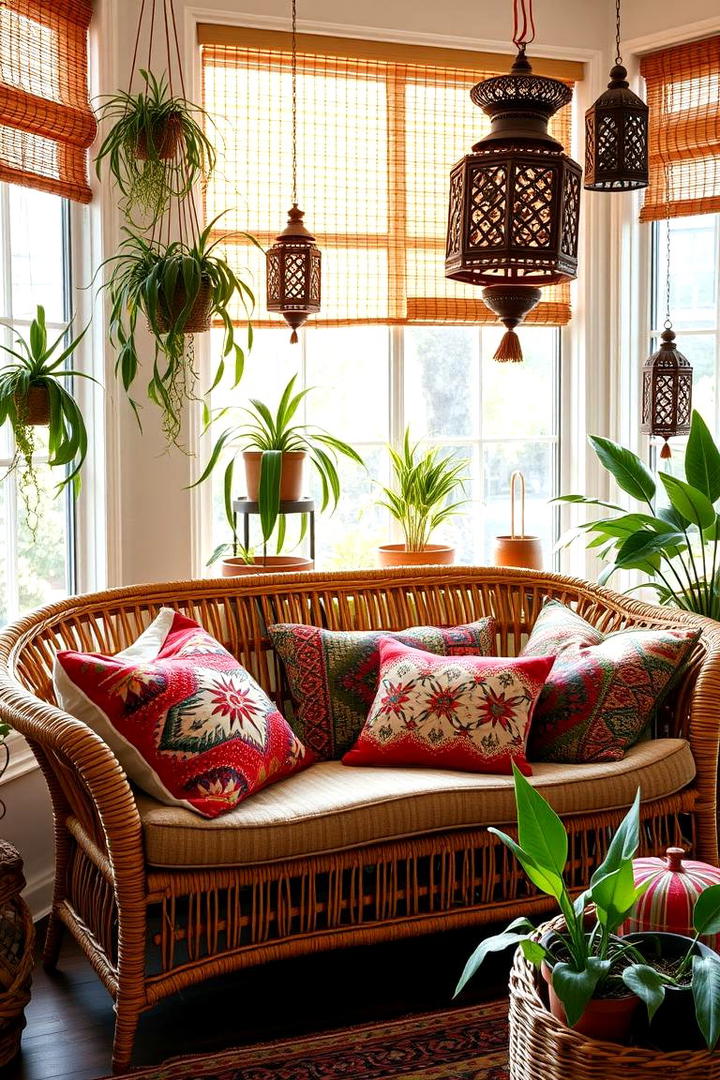 Bohemian Rattan Couch - 21 Living Room Couch Ideas