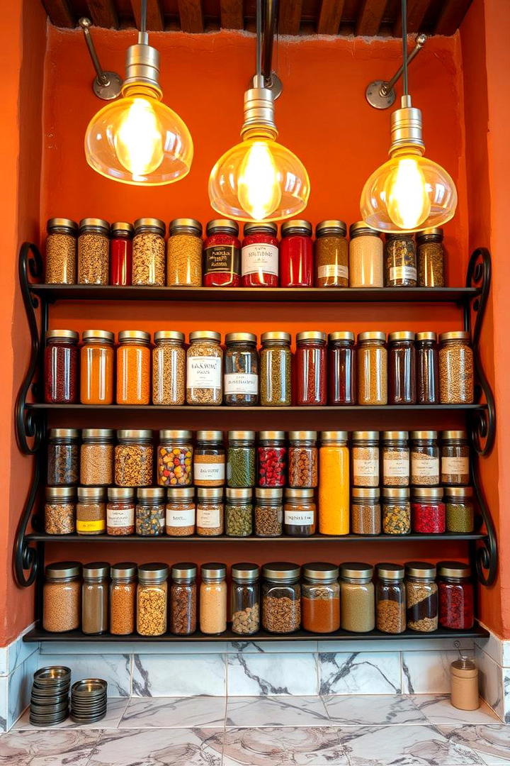 Bohemian Spice Rack - 30 Eclectic Kitchen Ideas