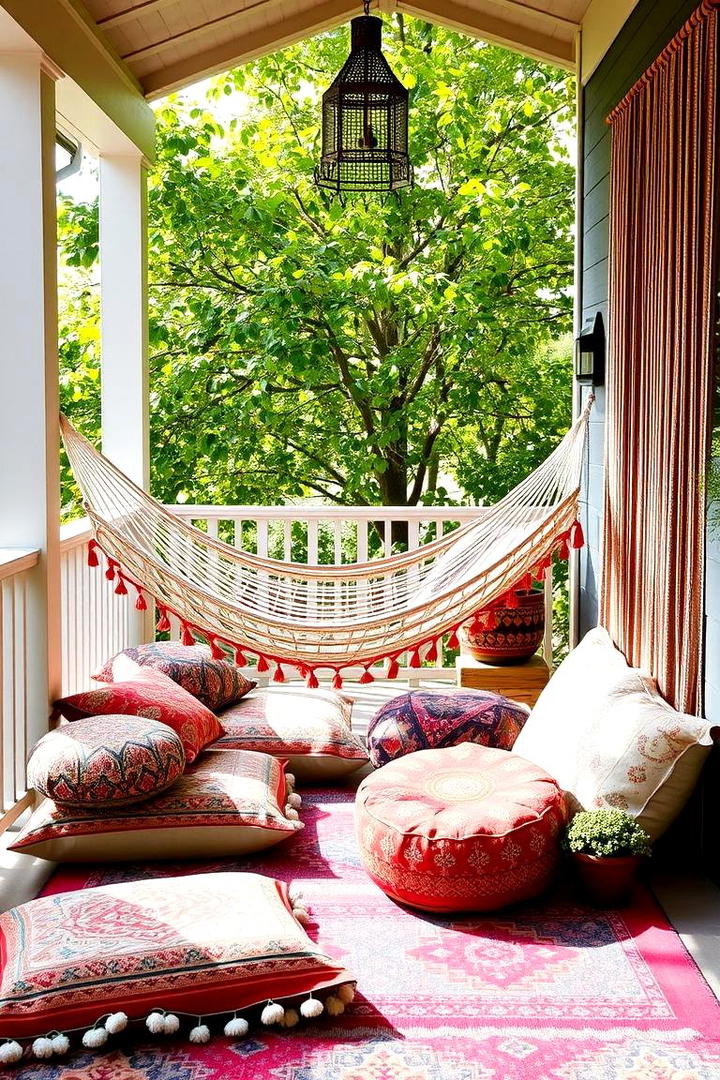 Bohemian Textile Mix - 21 Small Porch Ideas