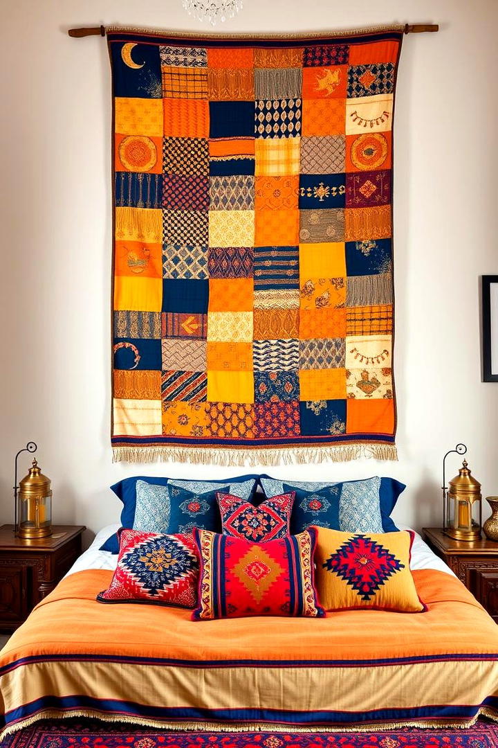 Bohemian Textile Panels - 30 living room wall decor ideas