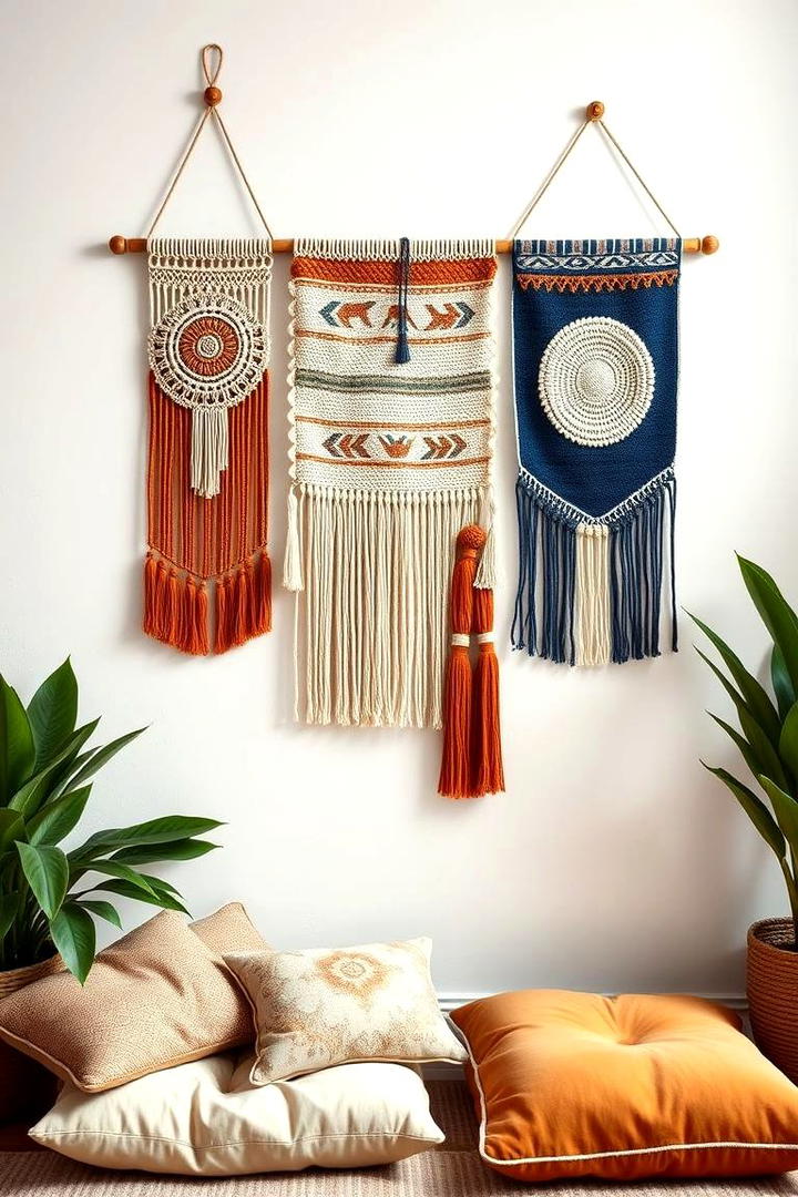 Bohemian Textile Wall Hangings - 21 Blank Wall Ideas