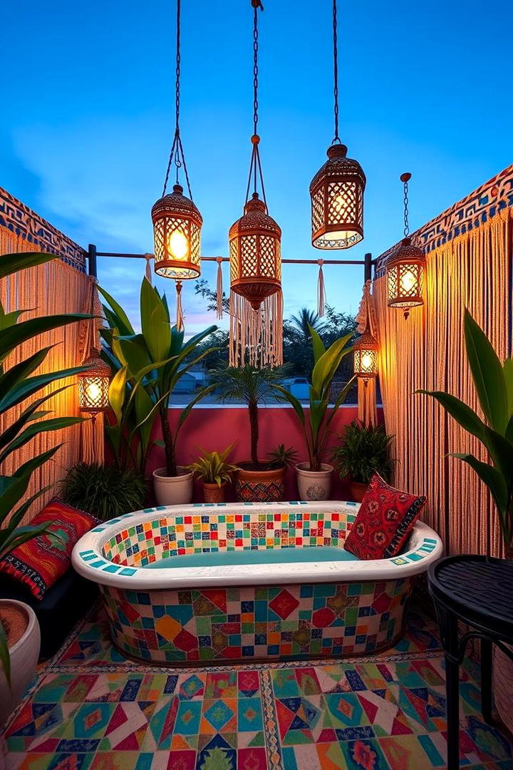 Bohemian Vibe Soak - 30 Outdoor Bathtub Ideas