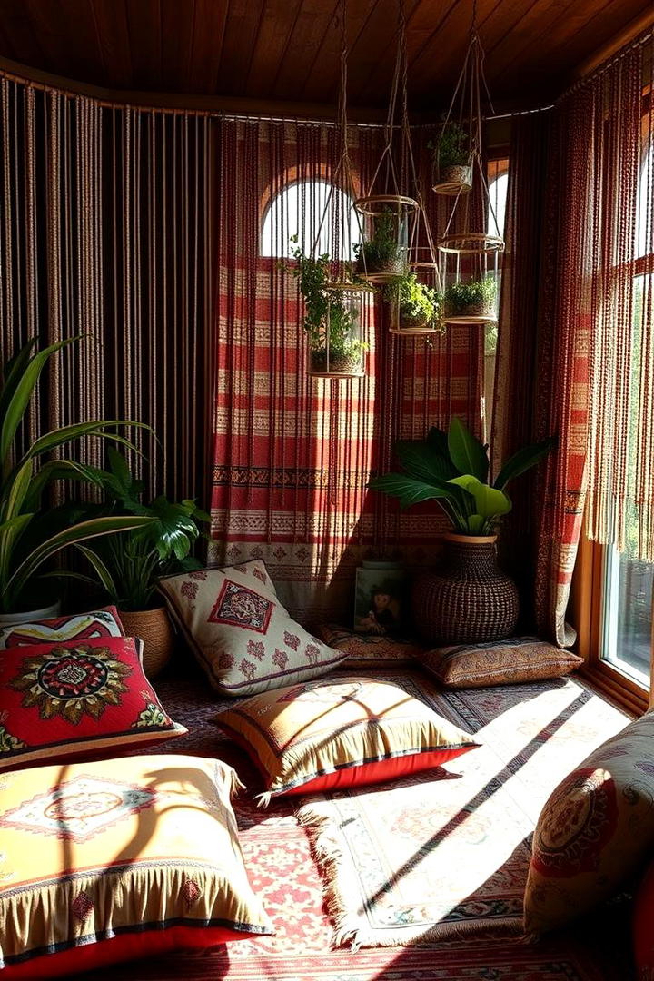 Bohemian Window Oasis - 30 Bay Window Ideas