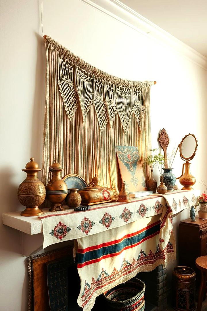 Boho Chic Accents - 30 Spring Mantel Decor Ideas