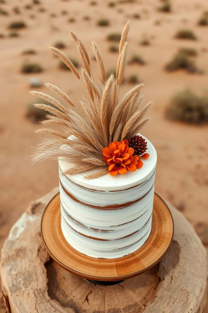 Boho Chic Semi Naked Cake - 21 Naked and Semi-naked Wedding Cake Ideas