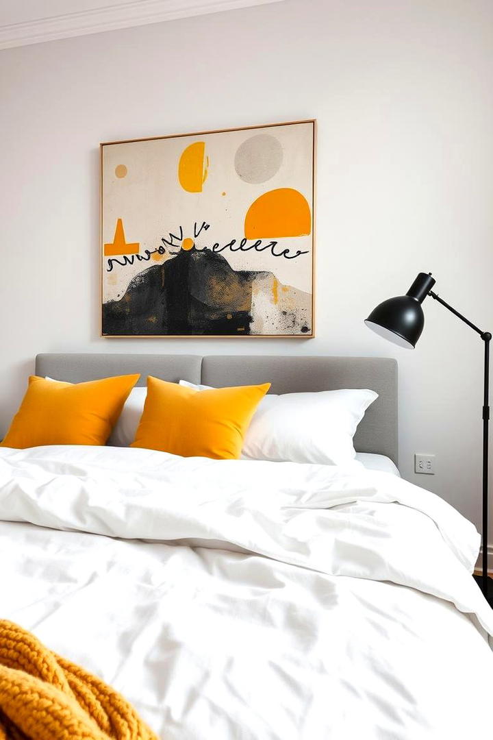 Bold Accent Elements - 21 Scandinavian Bedroom Ideas