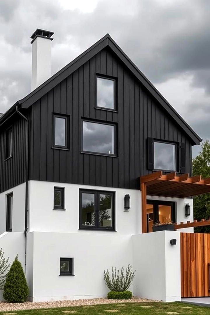 Bold Architectural Contrasts - 30 Scandinavian House Exterior Ideas