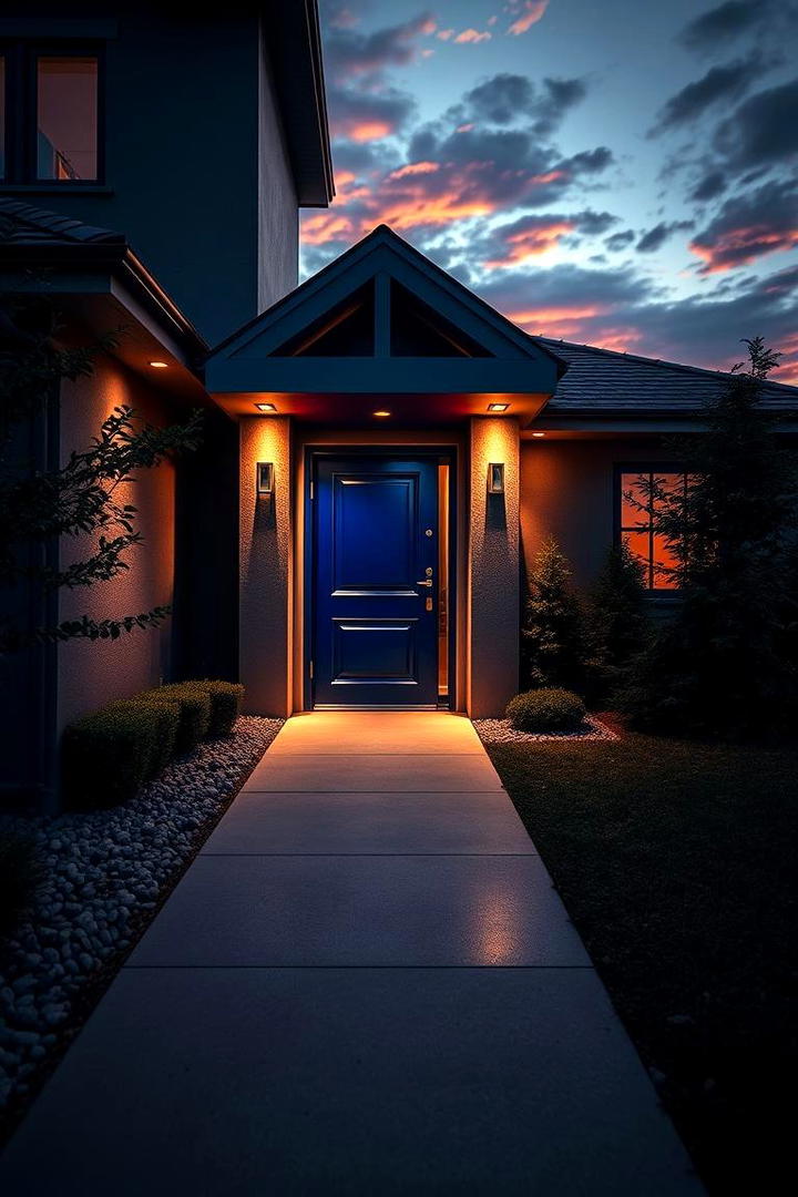 Bold Blue Accents - 30 Grey House With Blue Door Ideas