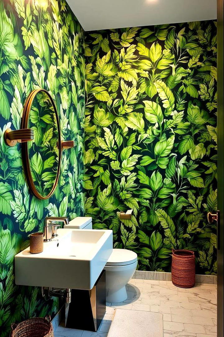 Bold Botanical Patterns - 21 Bathroom Wallpaper Ideas