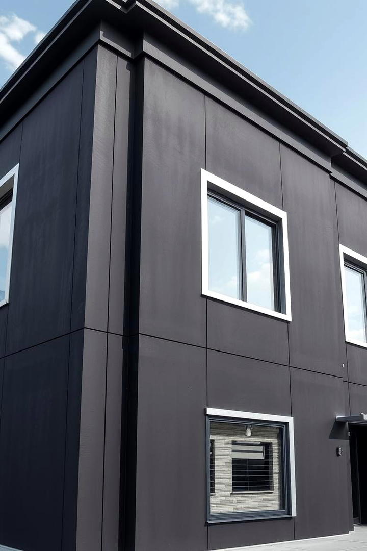 Bold Charcoal Contrast - 21 Gray Exterior House Paint Ideas