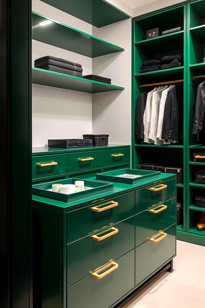 Bold Color Accent Closet Island - 30 Closet Island Ideas