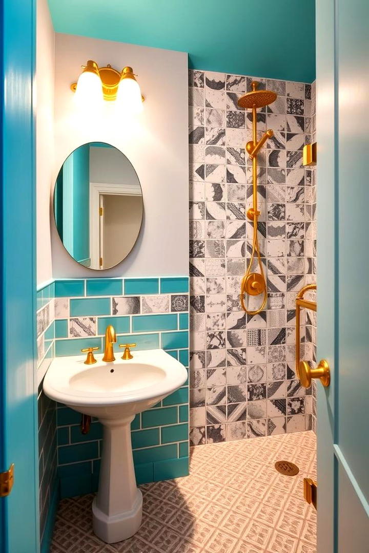 Bold Color Accents - 30 Jack and Jill Bathroom Ideas