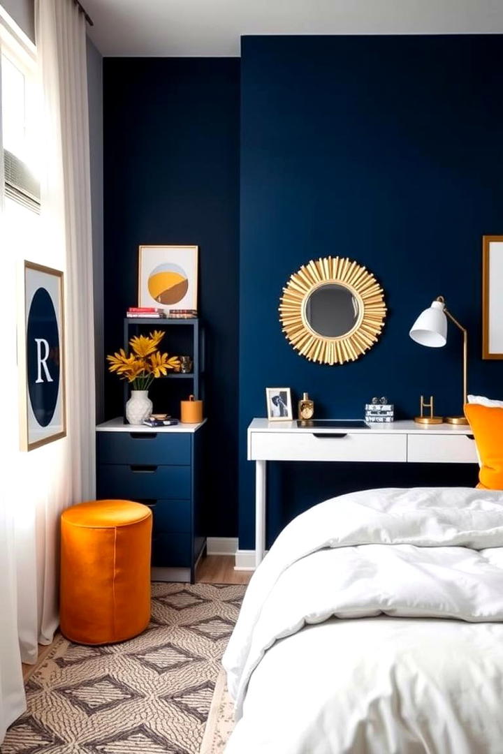 Bold Color Accents - 21 Bedroom Office Ideas