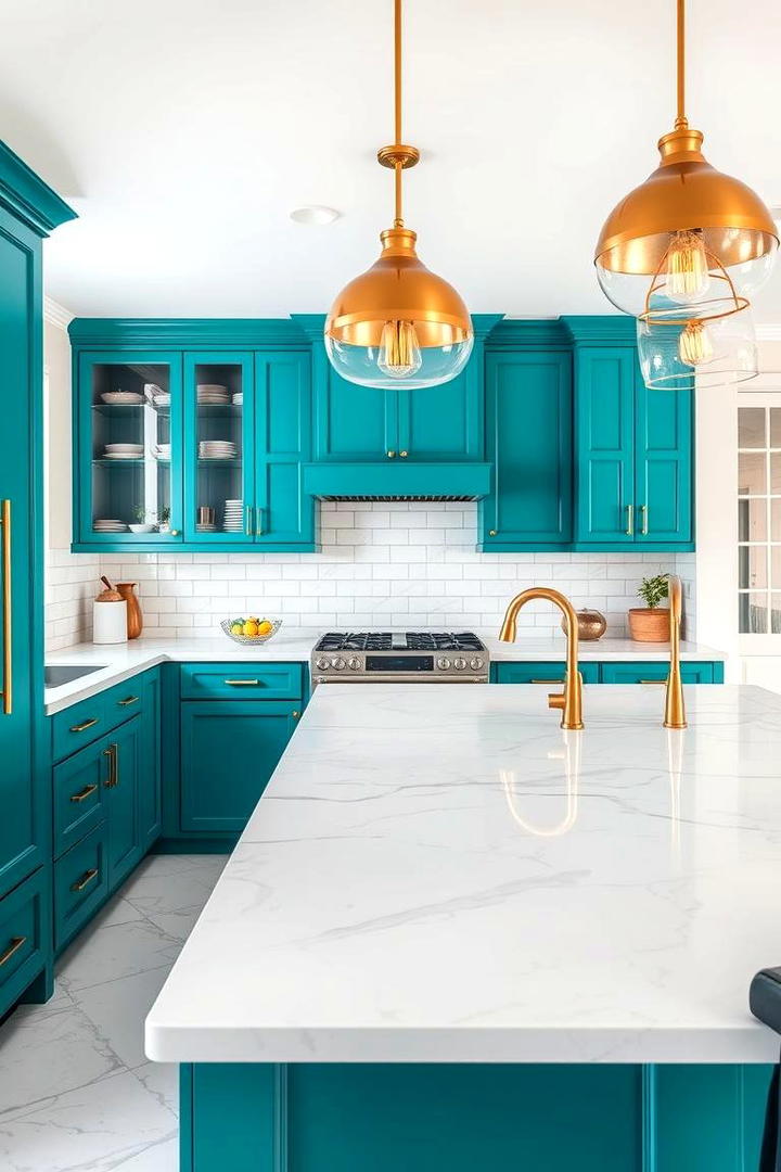 Bold Color Accents - 21 Kitchen Peninsula Ideas