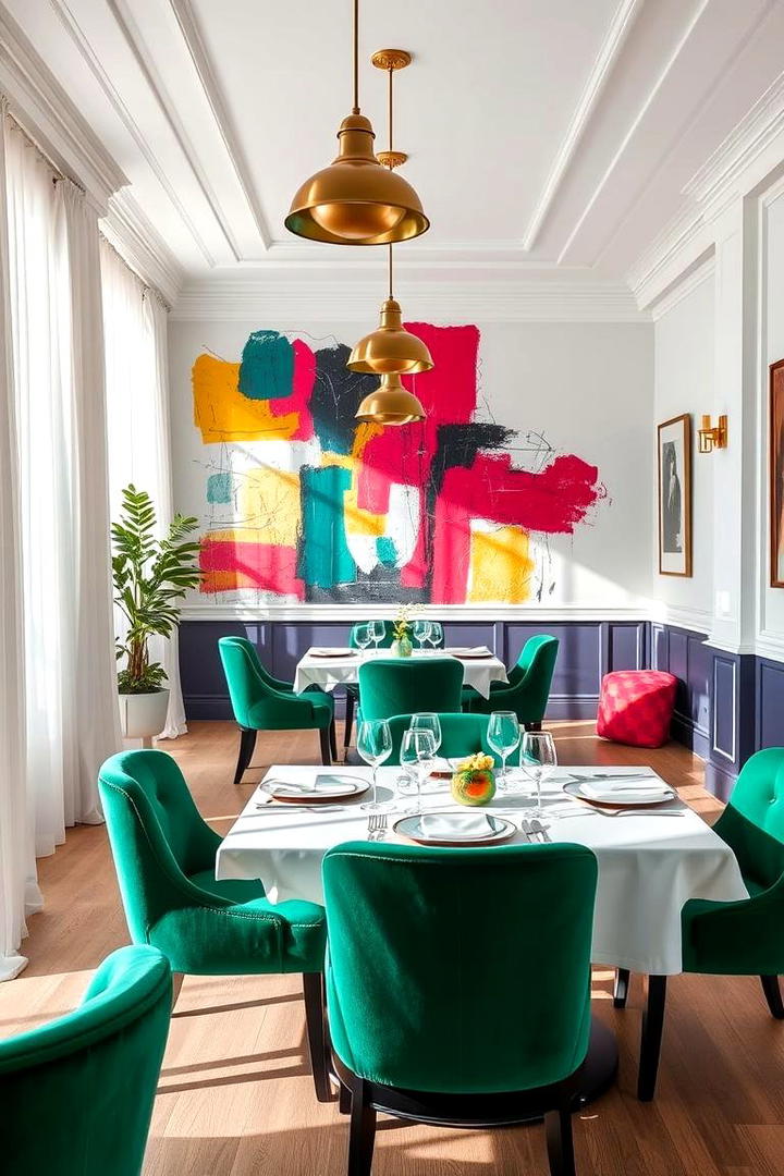 Bold Color Accents Dining - 30 Mid-century Modern Dining Rooms