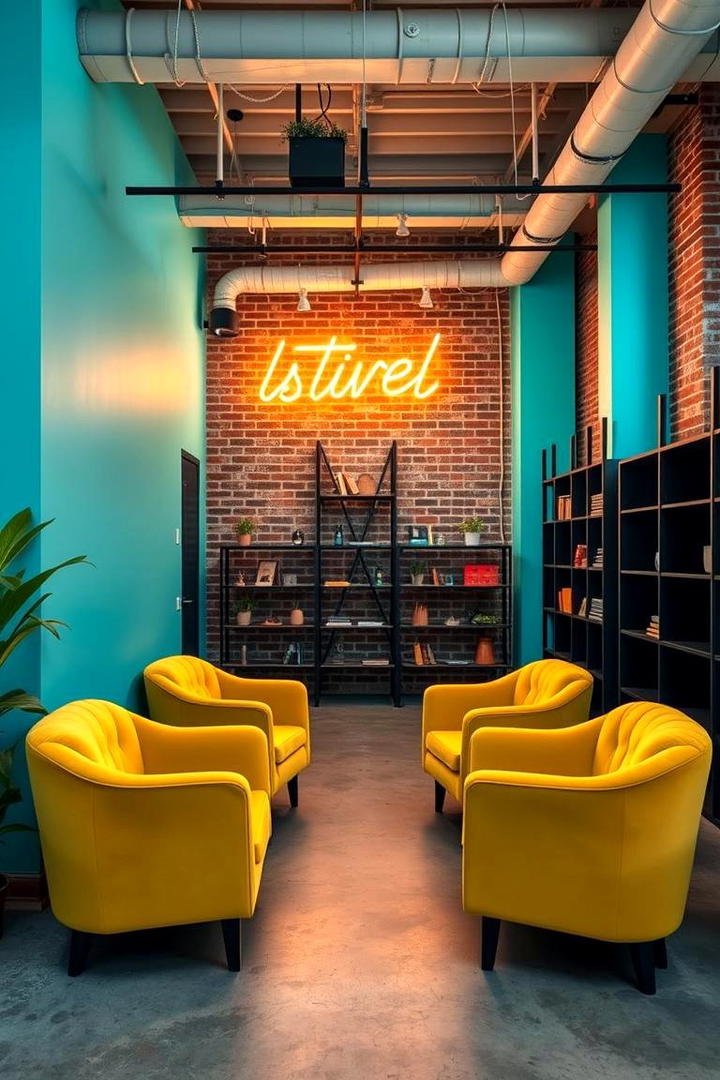 Bold Color Contrasts - 21 Industrial Interior Design Style Ideas