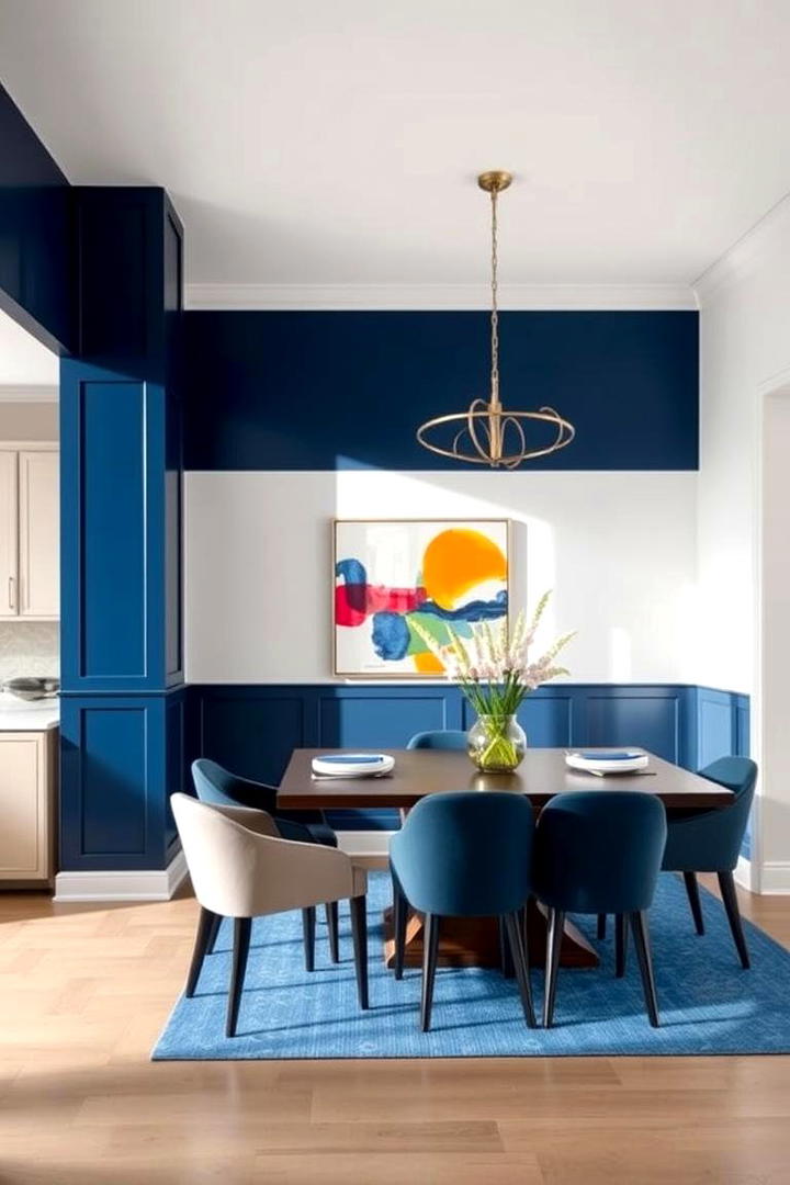 Bold Color Contrasts - 21 Half Wall Paneling Ideas