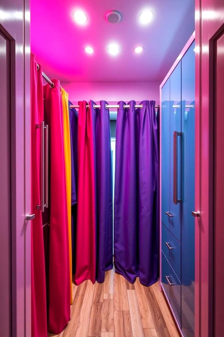 Bold Color Panel Statement - 30 closet curtain ideas