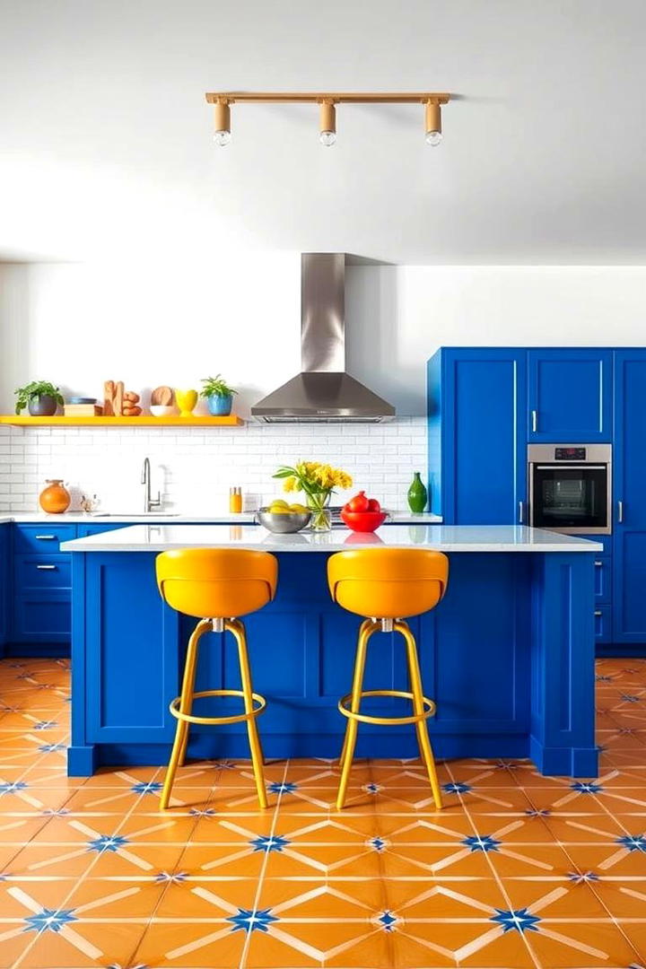 Bold Color Pop - 30 kitchen island decor ideas