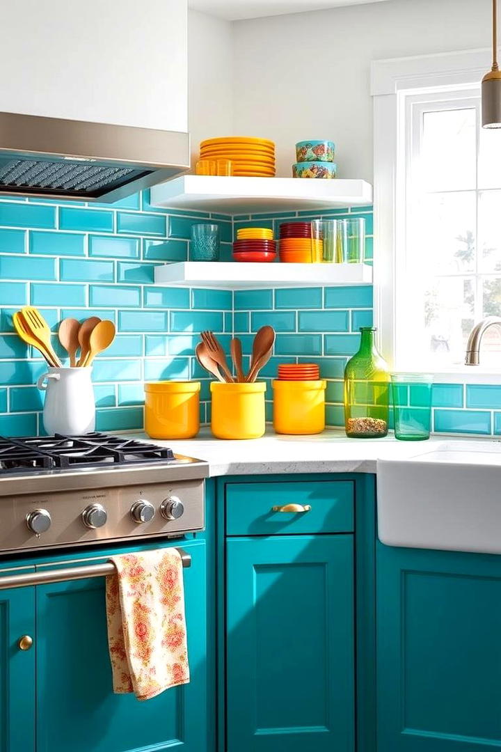 Bold Color Pop Counter Ideas - 30 Kitchen Counter Decor Ideas