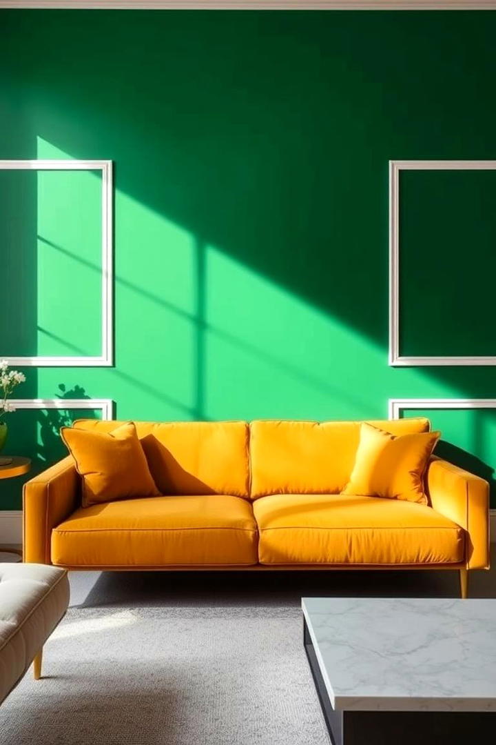 Bold Color Wall Accent - 30 living room wall decor ideas