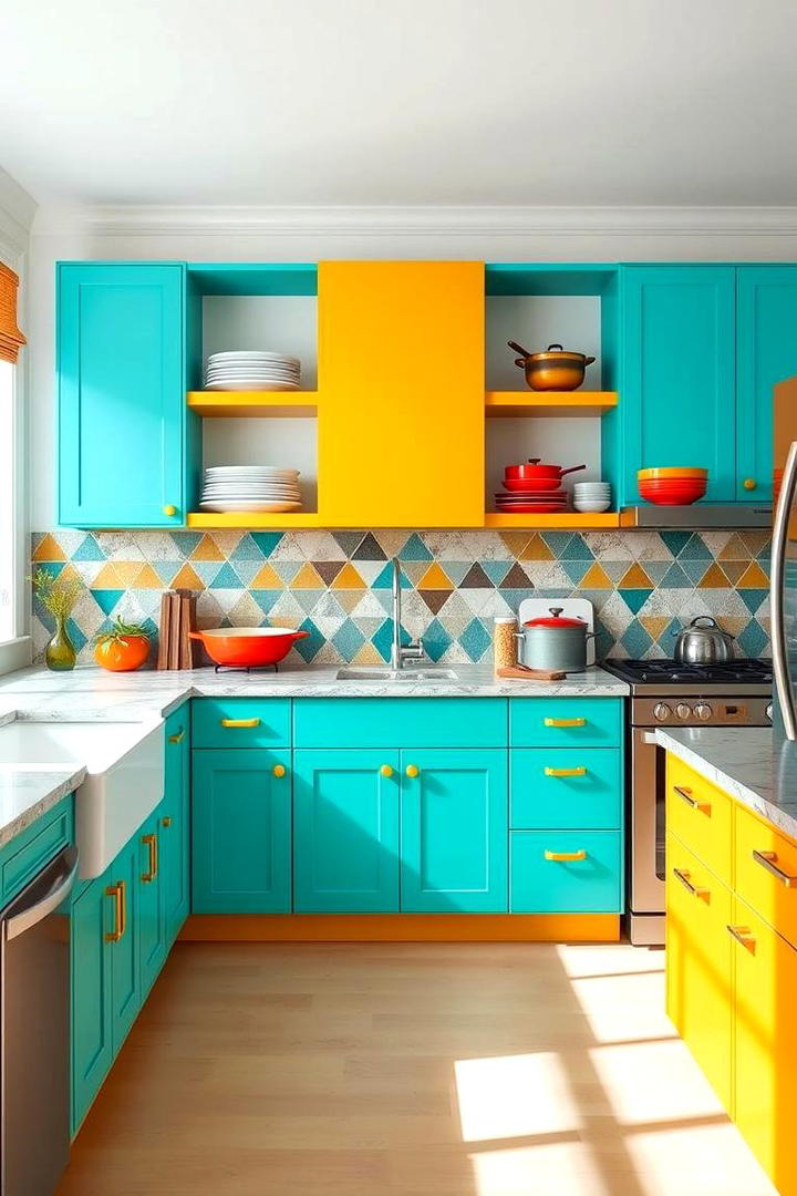 Bold Colorful Accents - 30 Eclectic Kitchen Ideas