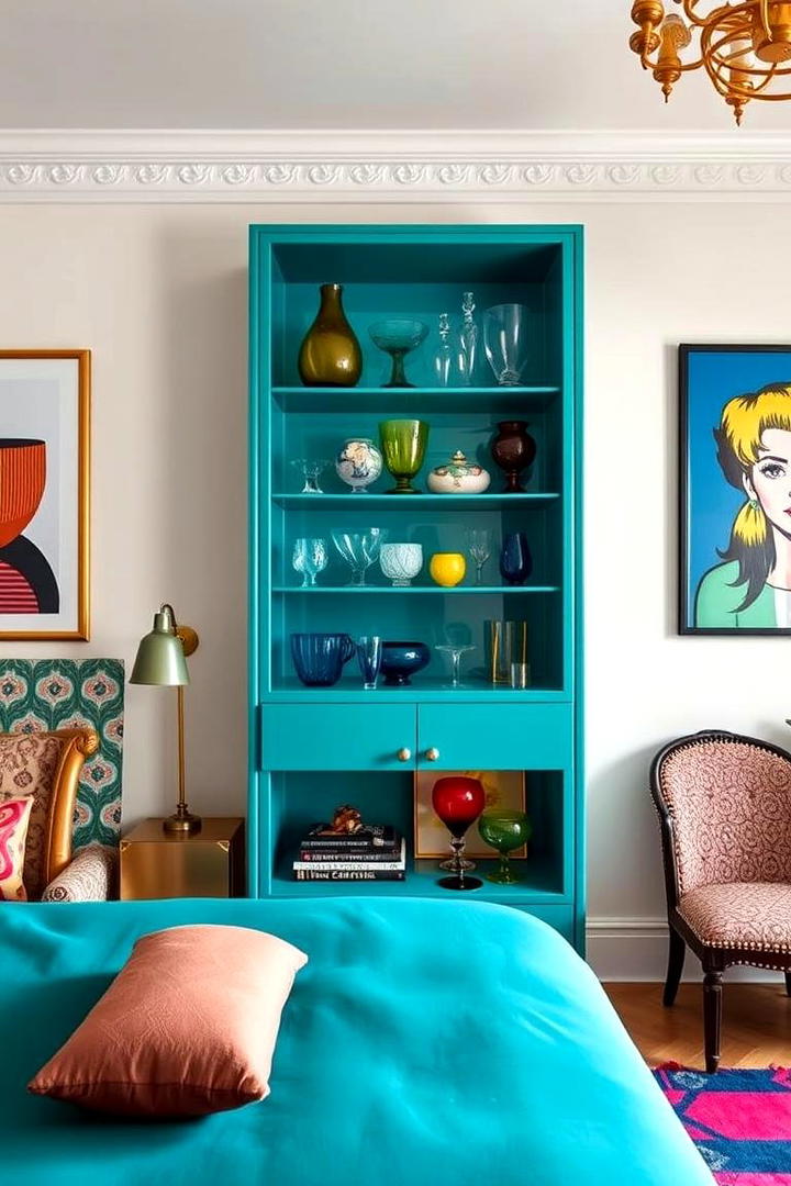 Bold Colorful Expression - 30 Bedroom Shelving Ideas